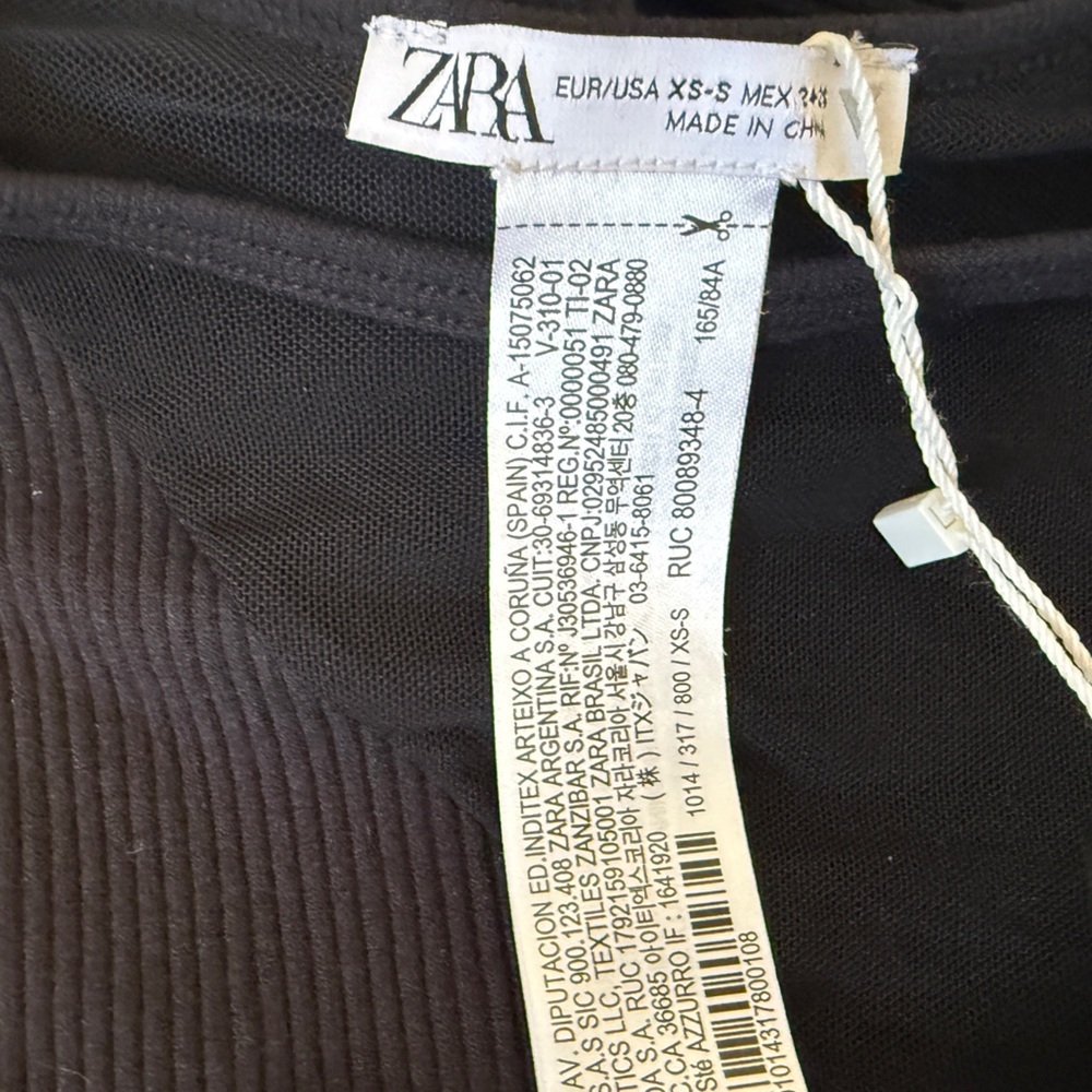 Zara Bodycon Little Black Mini-Dress with Sheer chest cutout XS - Picture 2 of 5